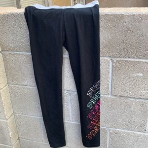 VS yoga pink rainbow sequin leggings